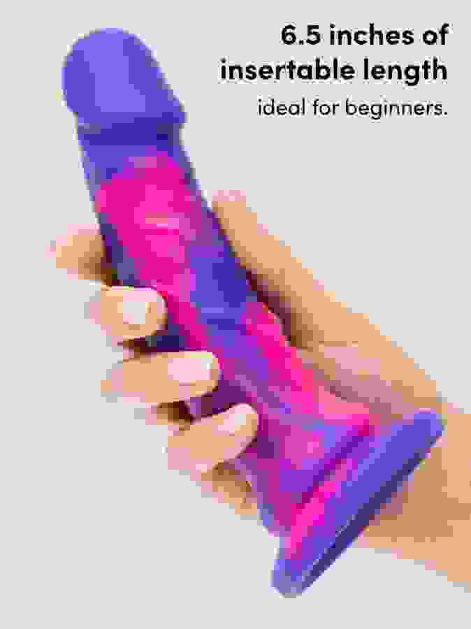 Lifelike Lover Luxe Realistic Multicoloured Silicone Dildo 7 Inch, Purple, hi-res